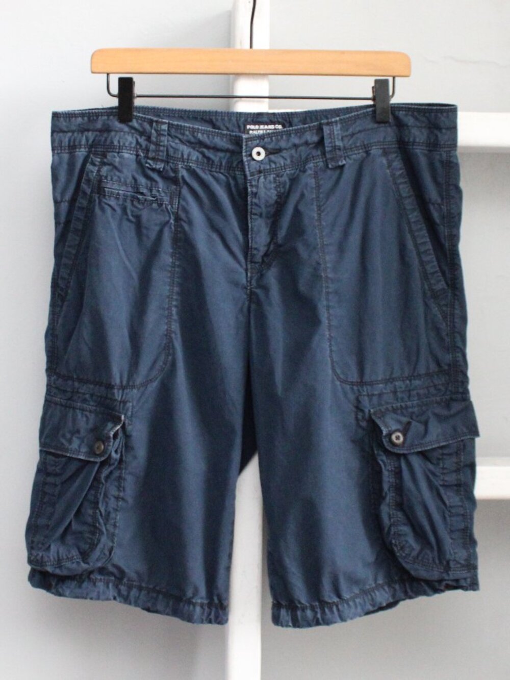 Polo Jeans Co. Ralph Lauren Vintage Y2K Cargo Capri Shorts Blue Women's Size 12